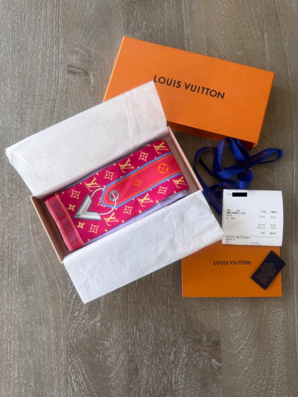 Authentic Louis Vuitton Minimale Bandeau Lilas Pink Purple Silk Twilly M77691 - Picture 6 of 7